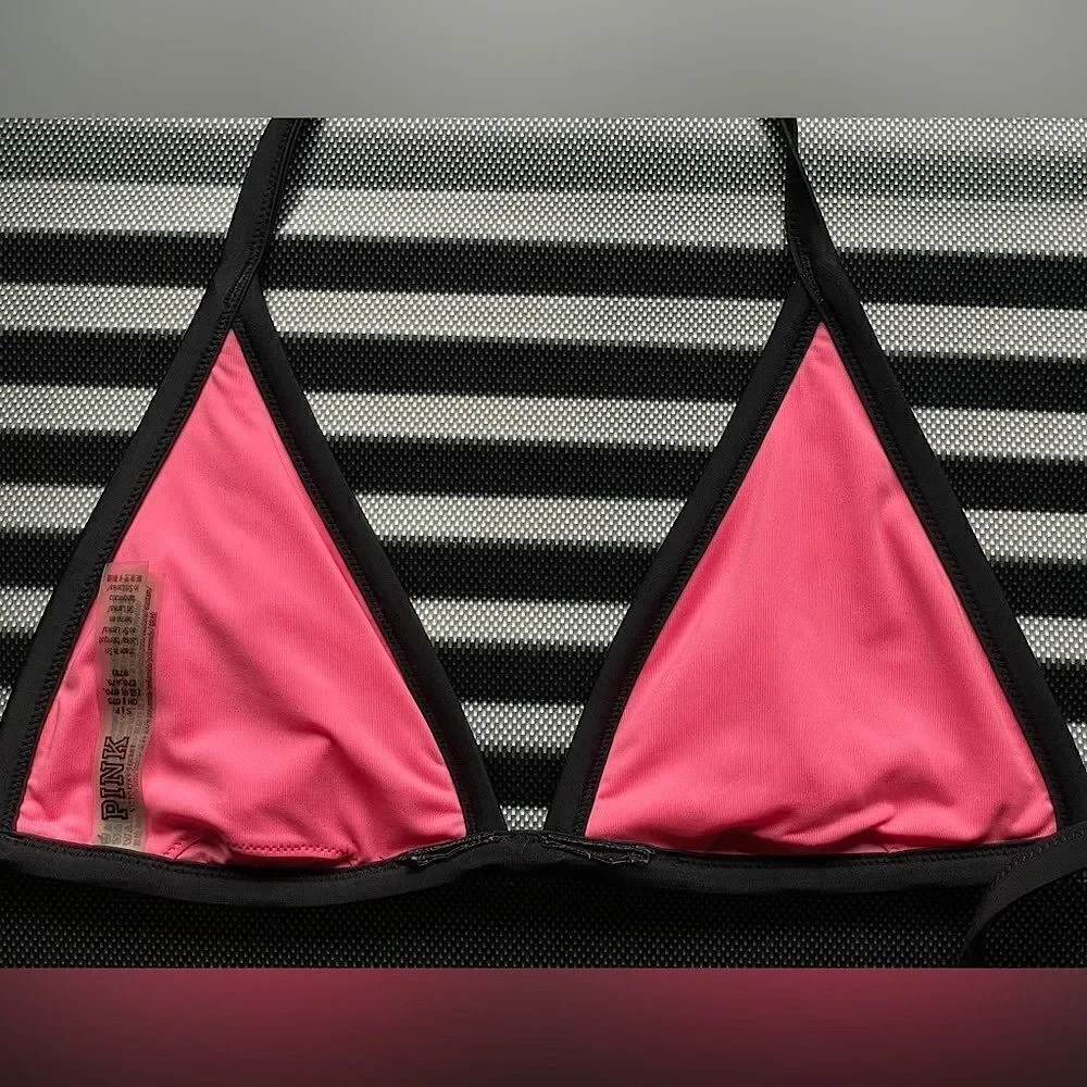 New! PINK by Victoria’s Secret, Wireless, Black, Swim Top. Size Small.
